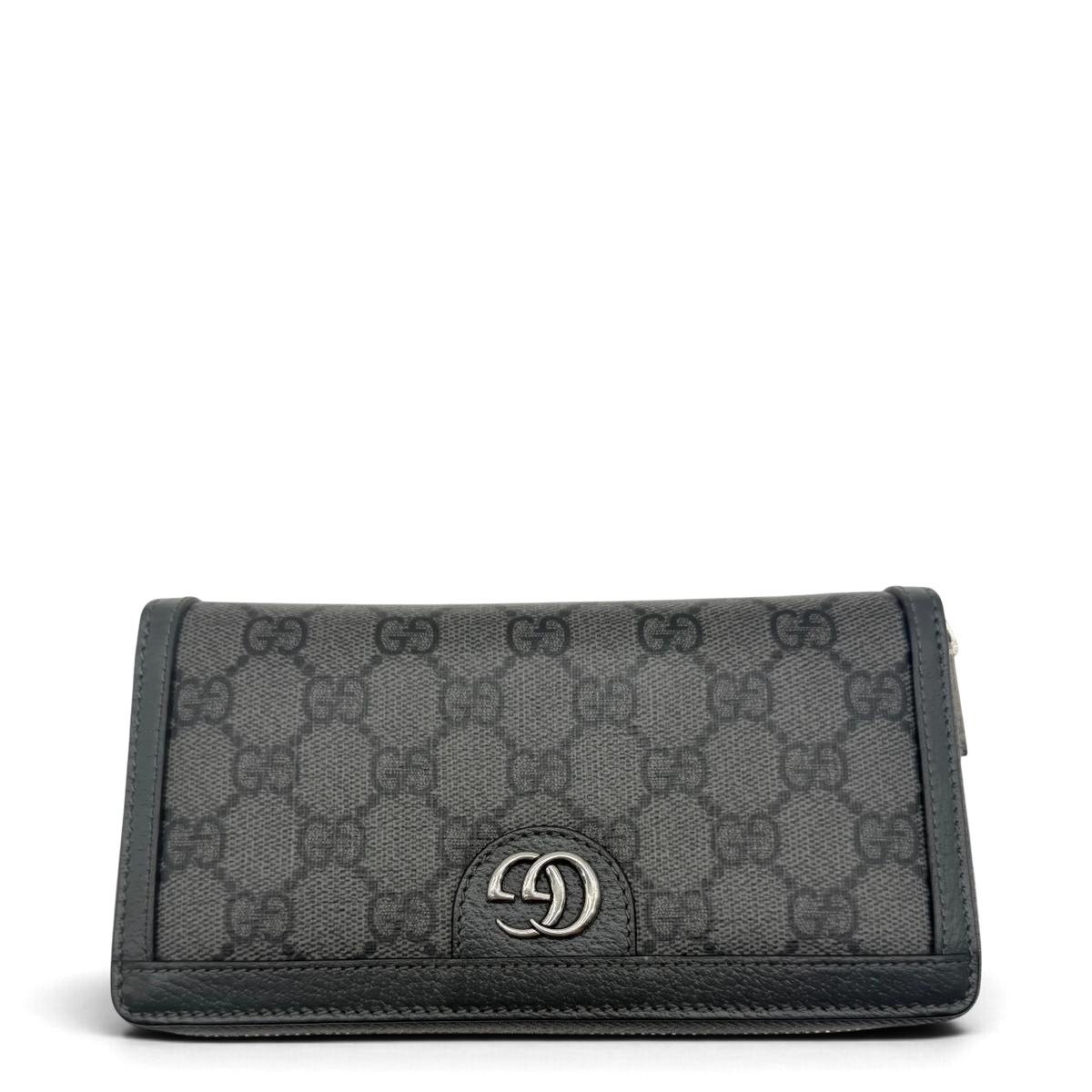 Gucci Geldbeutel Supreme Zip monogram grau – Gesamtansicht