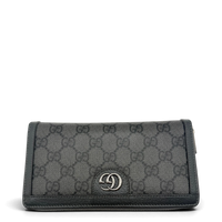 Gucci Geldbeutel Supreme Zip monogram grau – Gesamtansicht