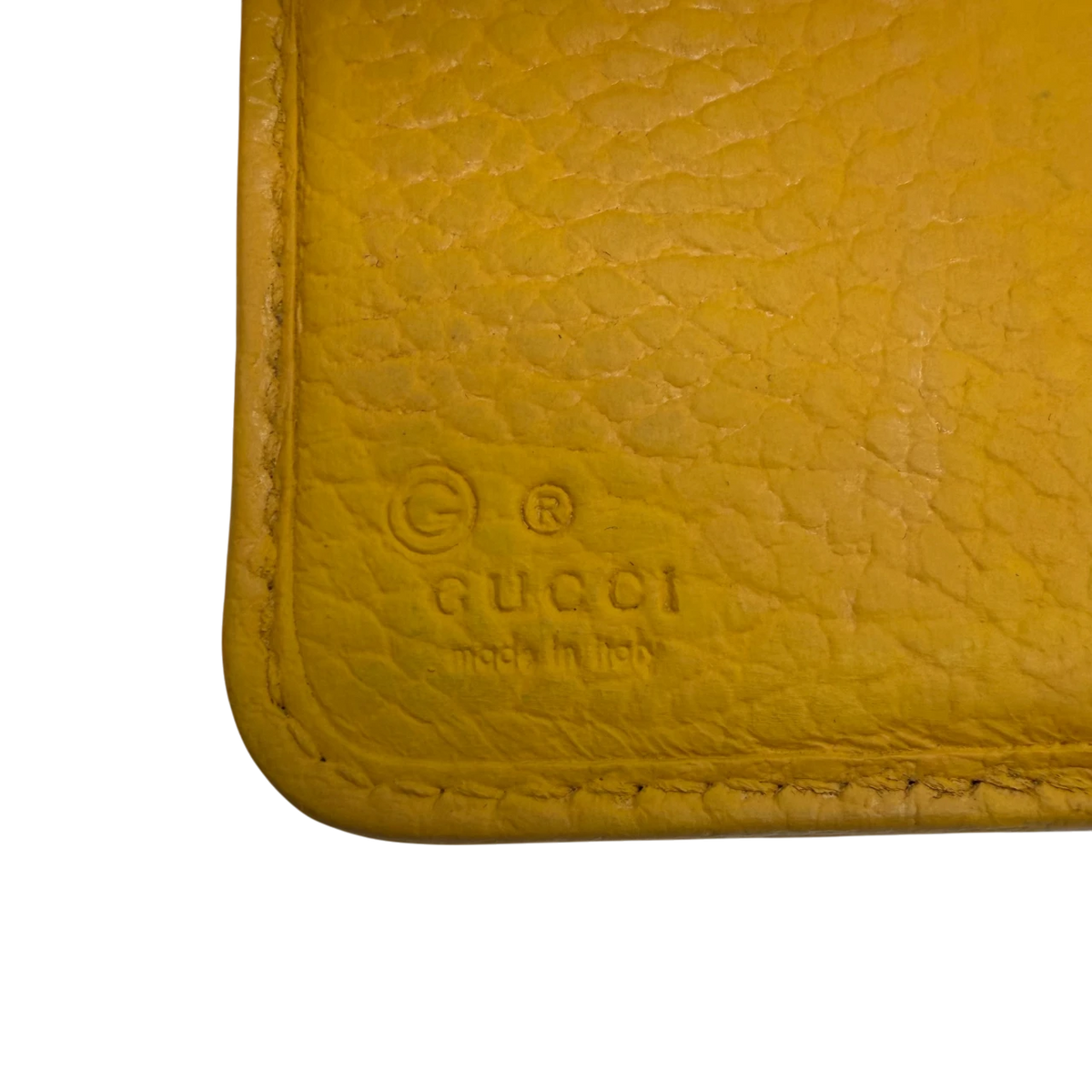 Gucci Geldbeutel Zipper small monogram beige – Prägung im Detail