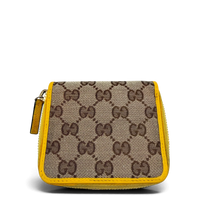 Gucci Geldbeutel Zipper small monogram beige – Gesamtansicht