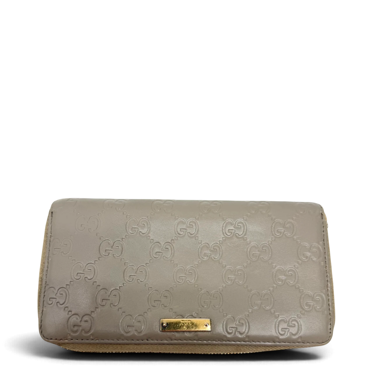 Gucci Geldbeutel Zippy aus Leder monogram grau