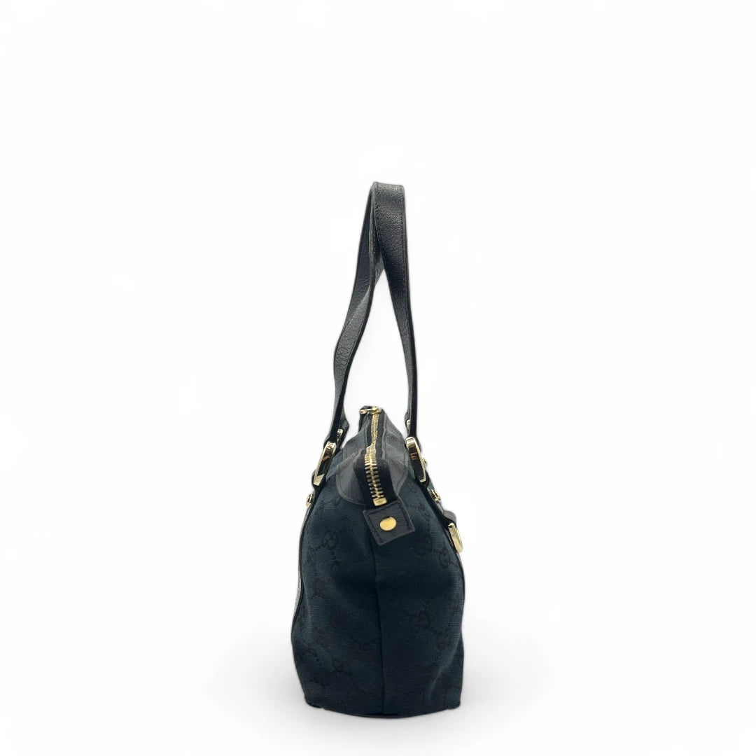Gucci Handtasche Abbey mini schwarze Lederdetails monogram dunkelblau