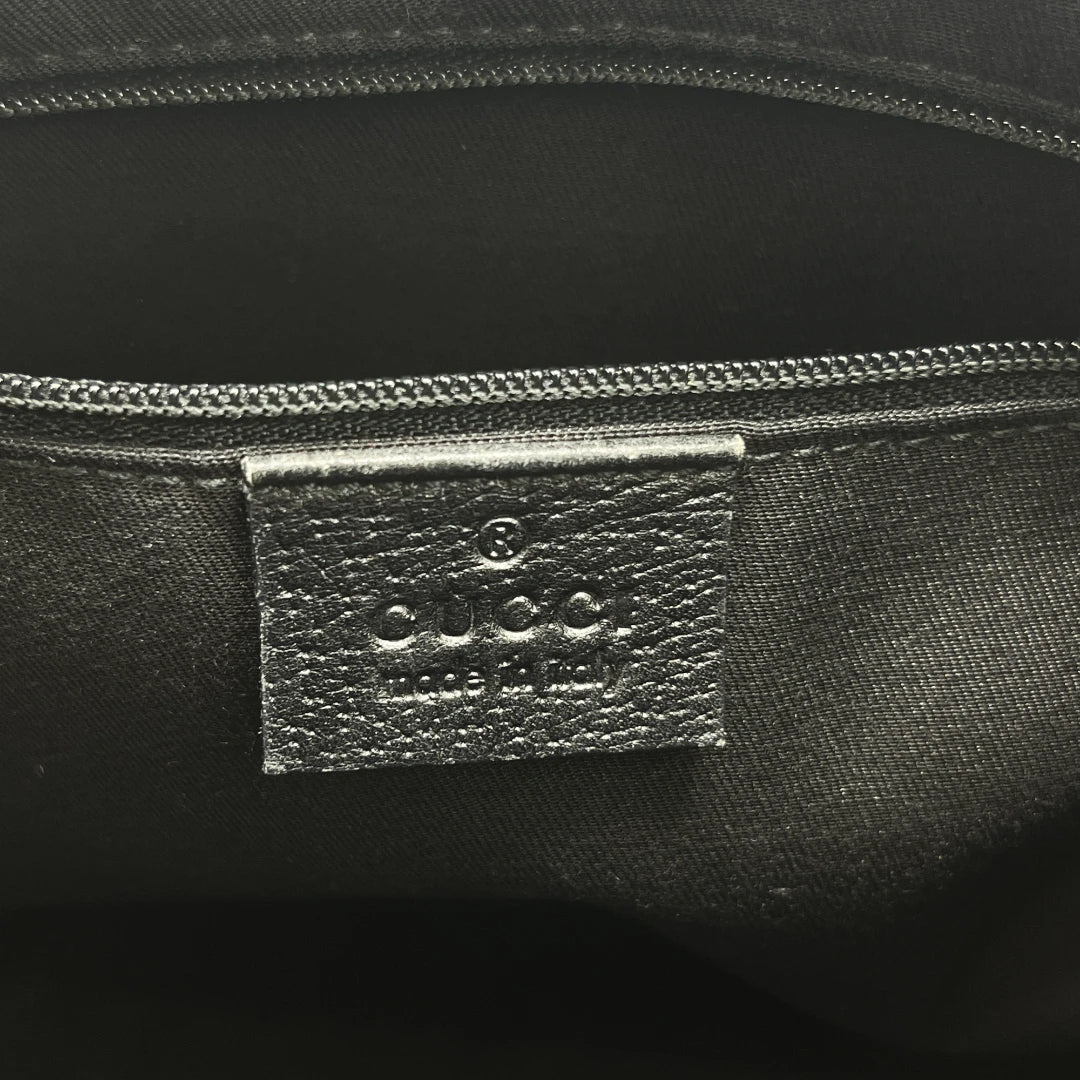 Gucci Handtasche Abbey mini schwarze Lederdetails monogram dunkelblau