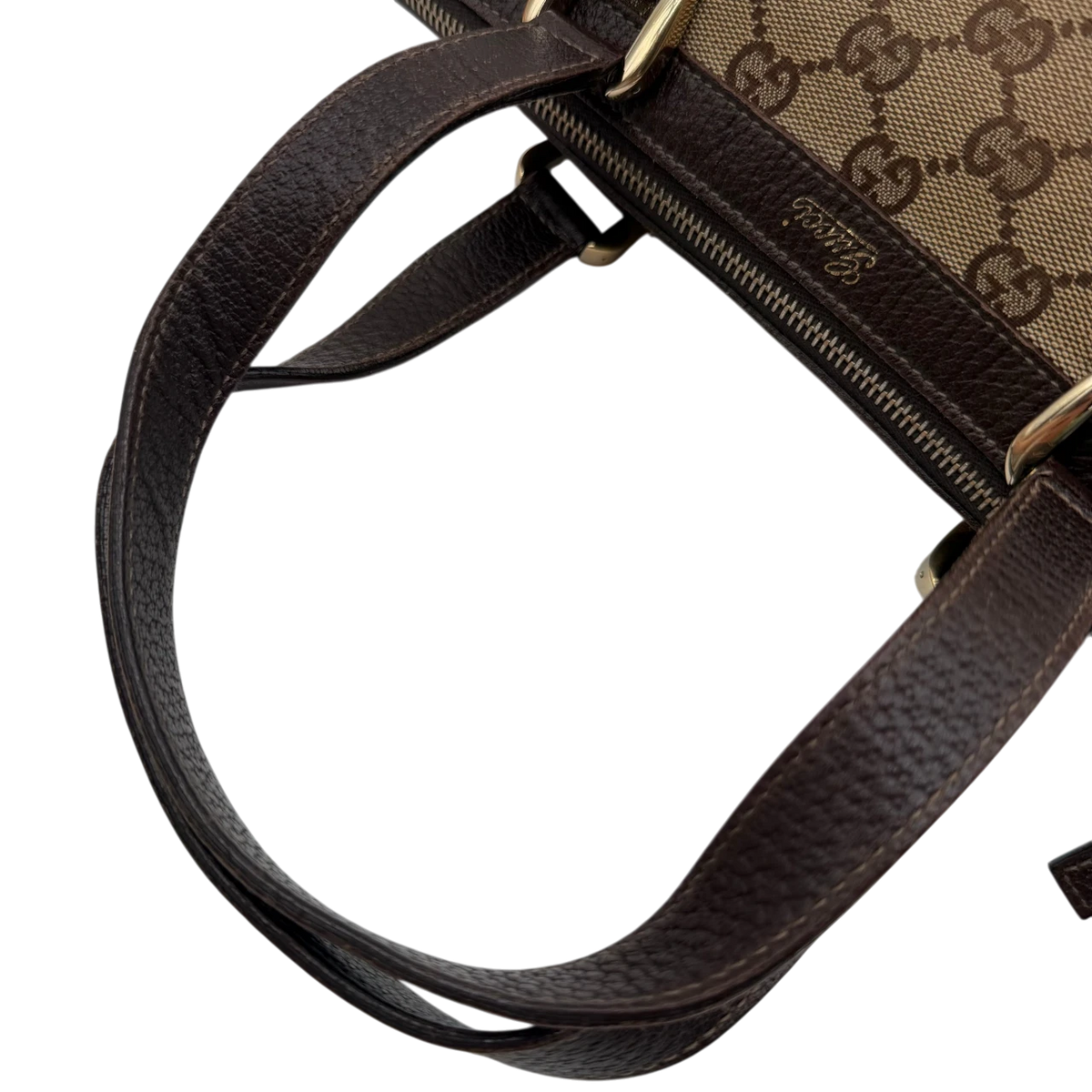 Gucci Handtasche Abbey small monogram beige – Henkel im Detail