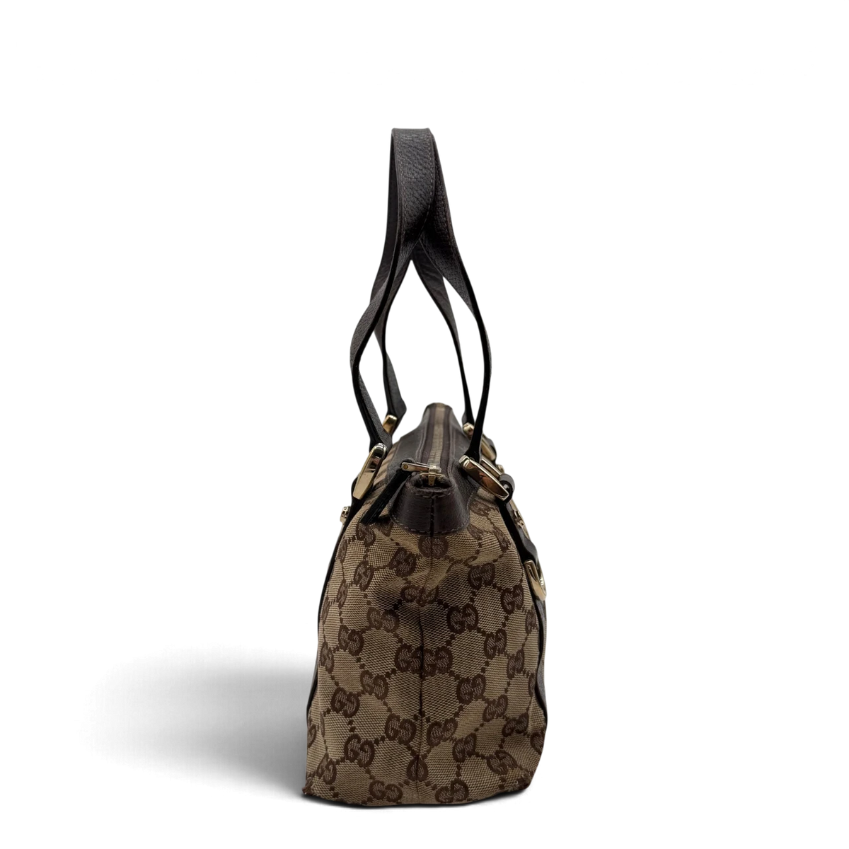 Gucci Handtasche Abbey small monogram beige – Seitenansicht