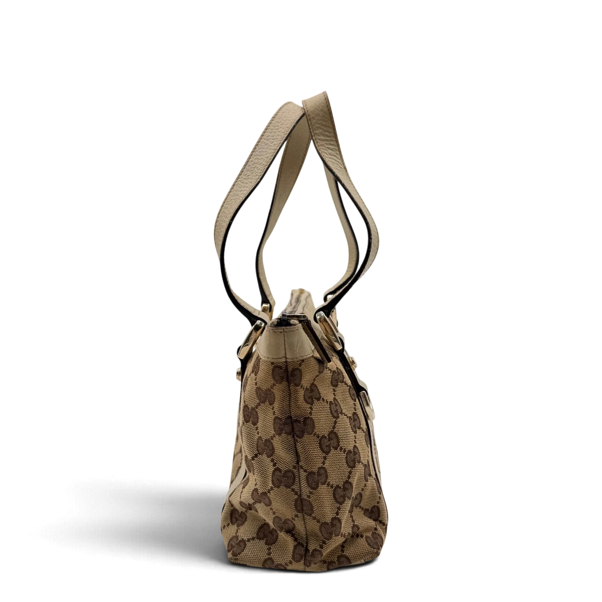 Gucci Handtasche Abbey small monogram beige – Seitenansicht
