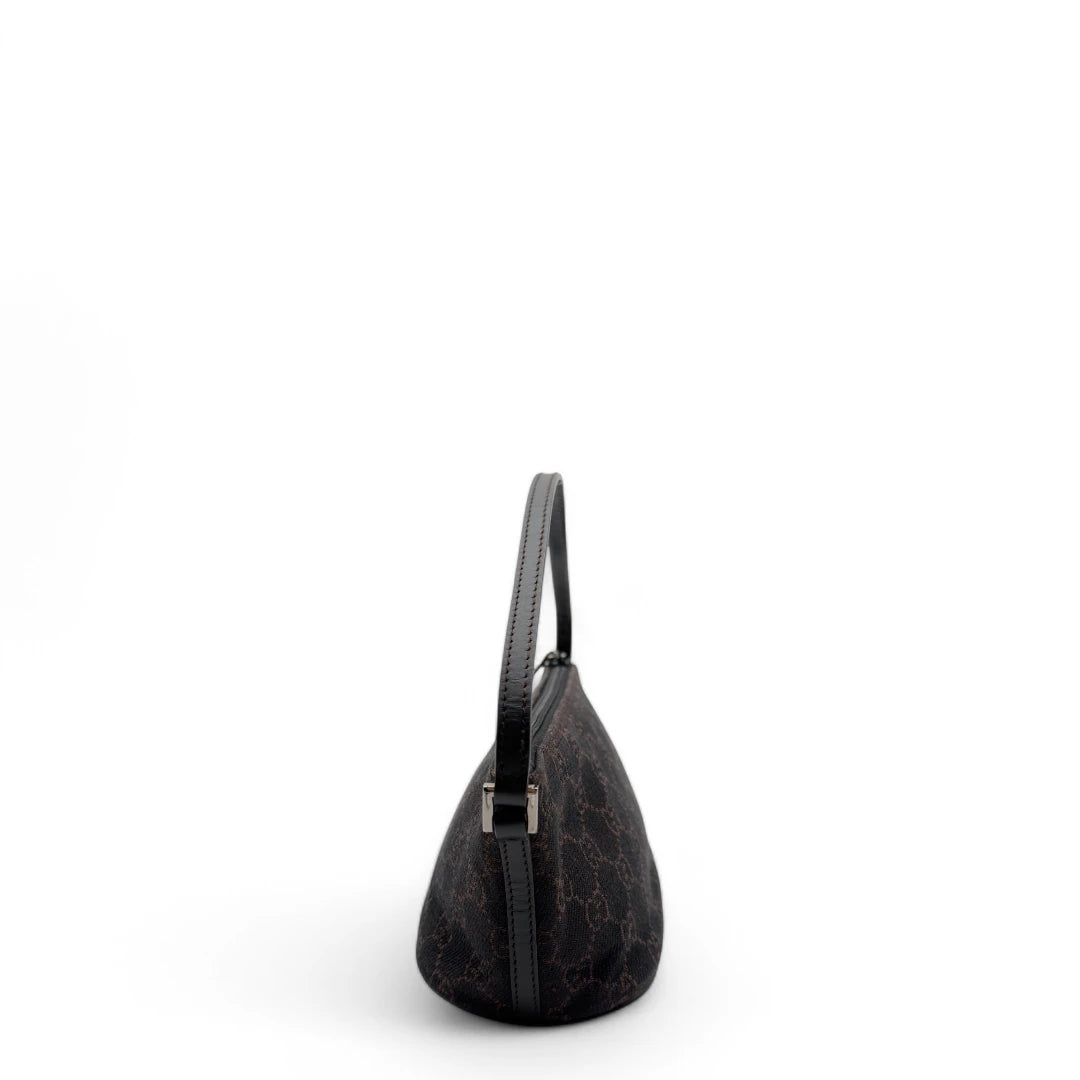 Gucci Handtasche Baguette monogram dunkelbraun