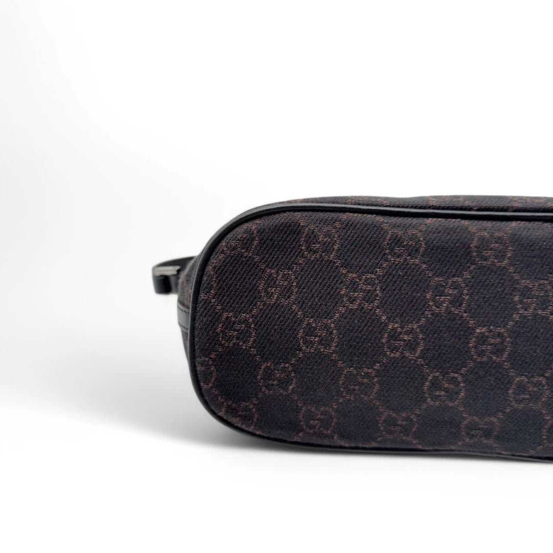 Gucci Handtasche Baguette monogram dunkelbraun