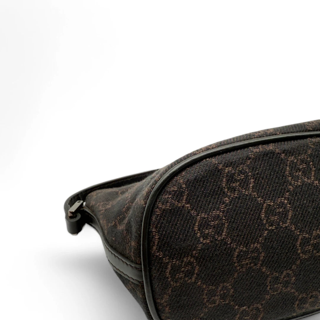 Gucci Handtasche Baguette monogram dunkelbraun