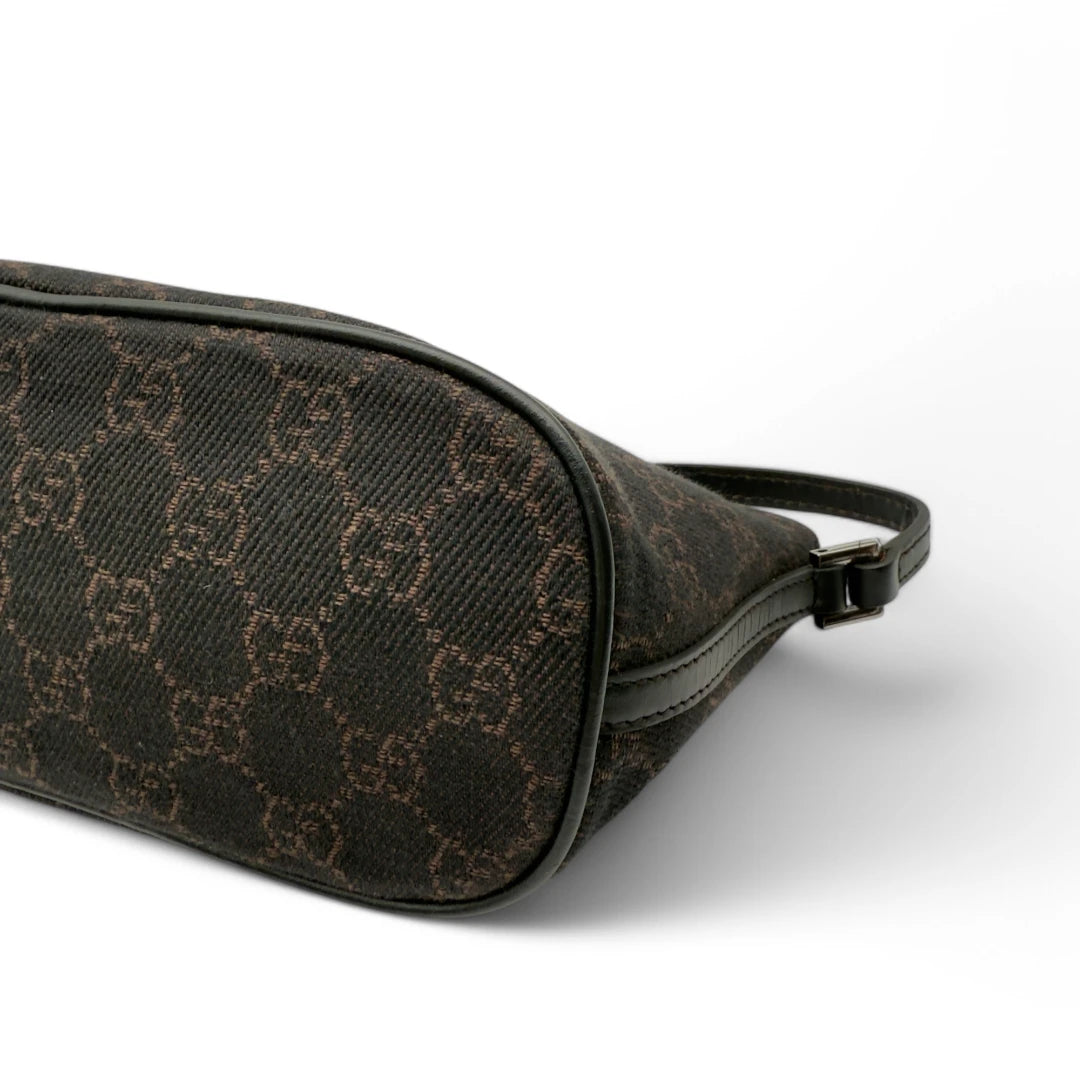 Gucci Handtasche Baguette monogram dunkelbraun