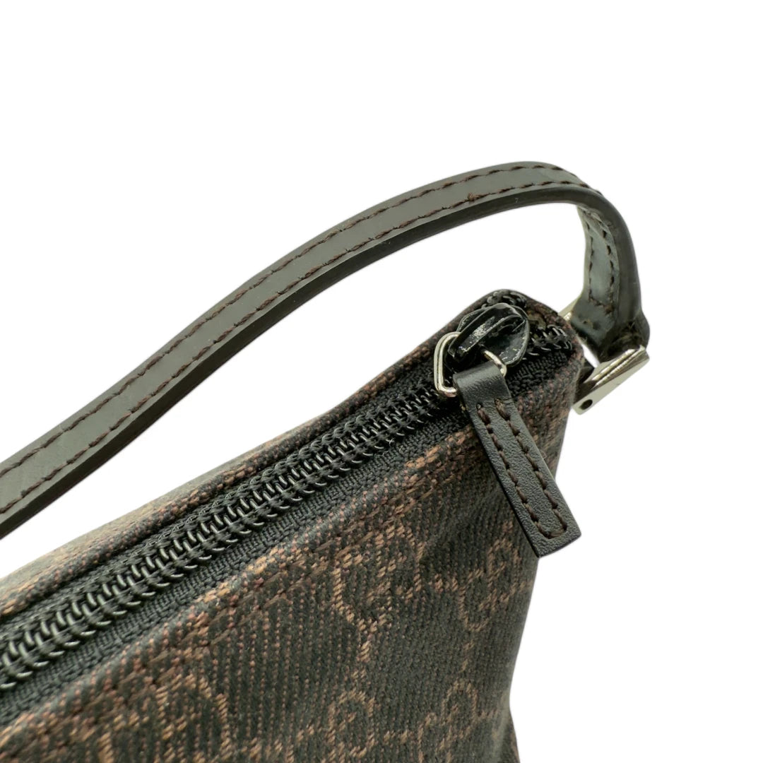 Gucci Handtasche Baguette monogram dunkelbraun
