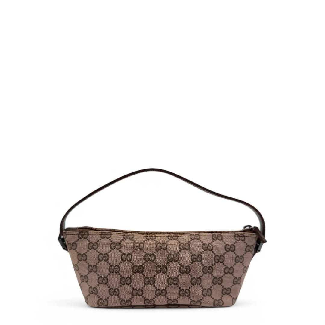 Gucci Handtasche Baguette monogram hellbraun