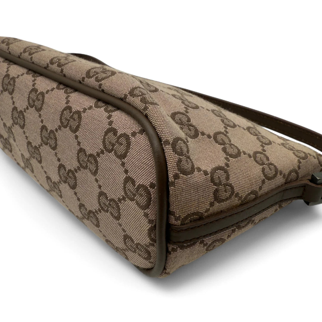 Gucci Handtasche Baguette monogram hellbraun