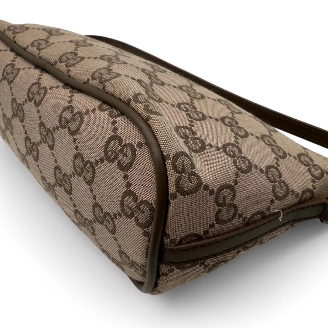 Gucci Handtasche Baguette monogram hellbraun