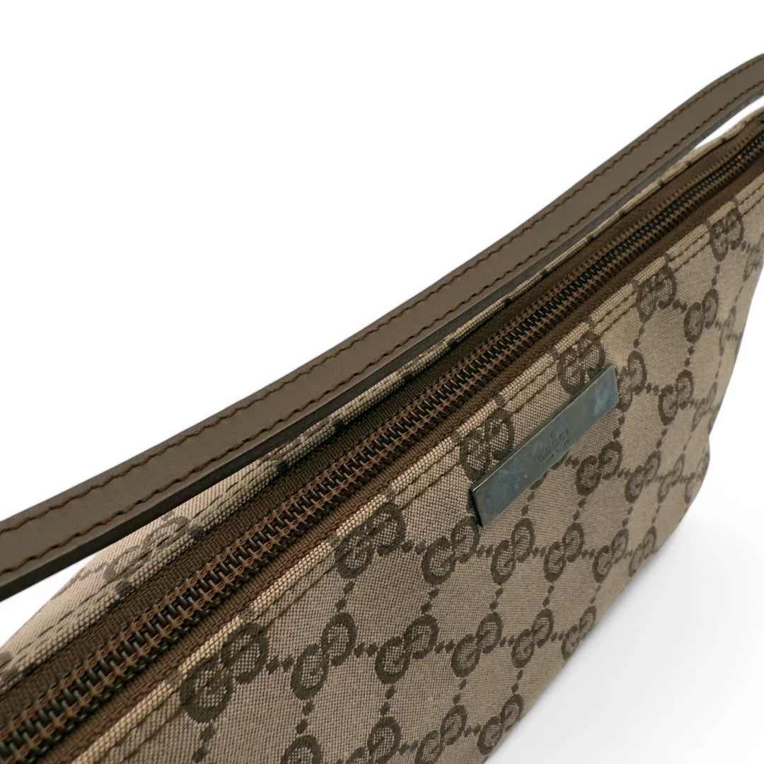 Gucci Handtasche Baguette monogram hellbraun