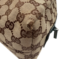Gucci Handtasche Balthus monogram beige – Gebrauchsspuren: abgeriebene Ecke