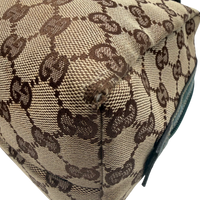 Gucci Handtasche Balthus monogram beige – Gebrauchsspuren: abgeriebene Ecke