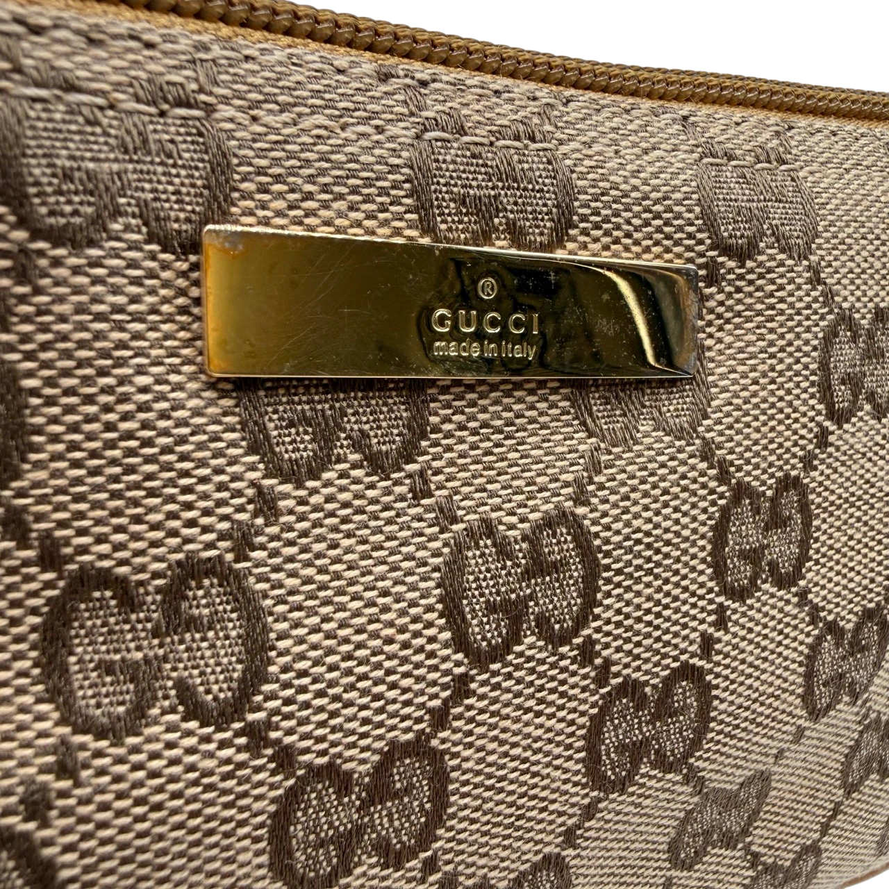 Gucci Handtasche Boat Baguette monogram beige