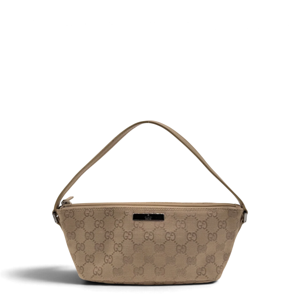 Gucci Handtasche Boat Baguette monogram beige – Gesamtansicht