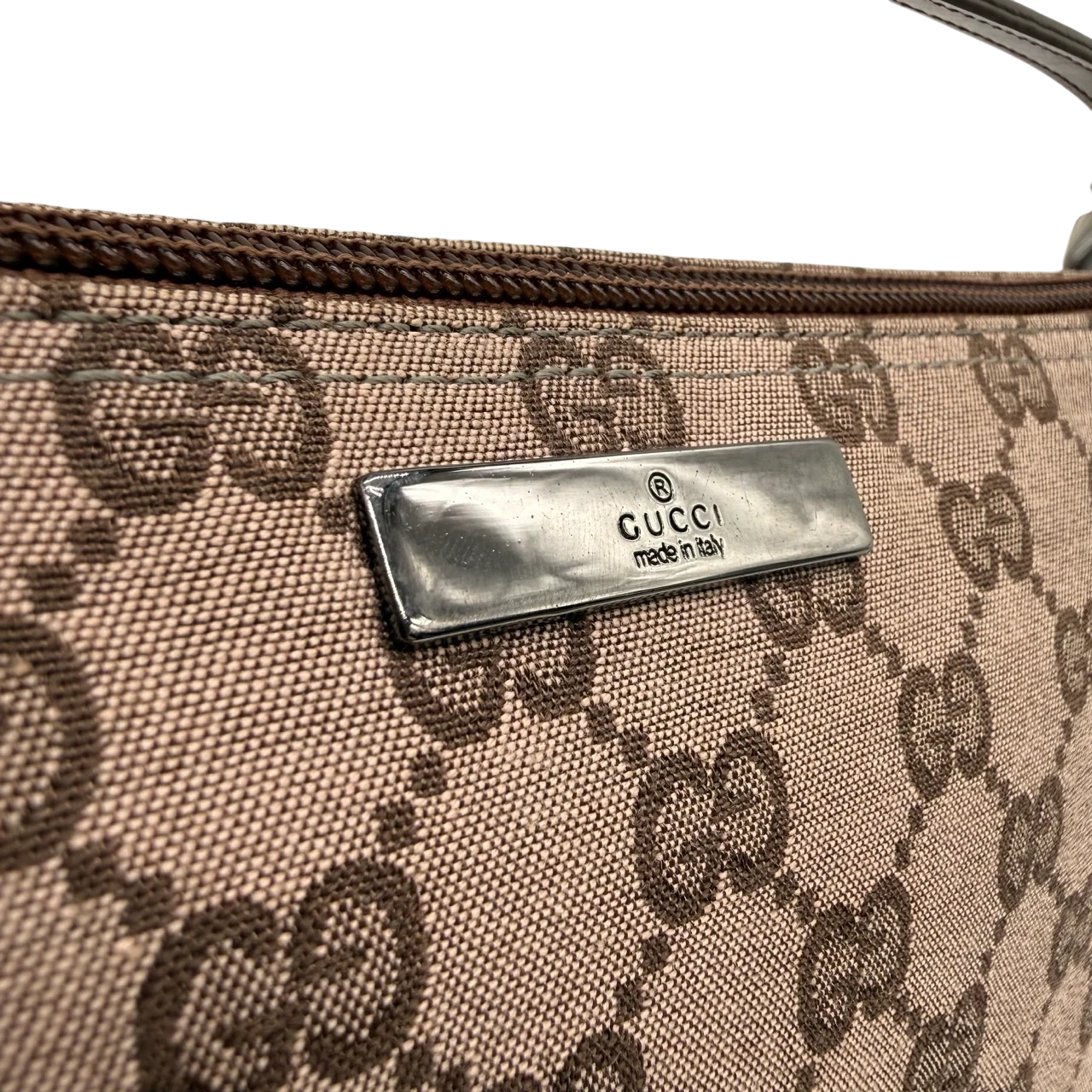 Gucci Handtasche Boat Baguette monogram braun
