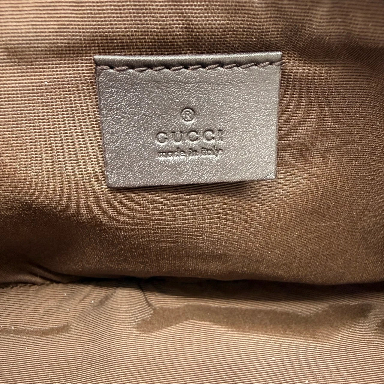 Gucci Handtasche Boat Baguette monogram dunkelbraun