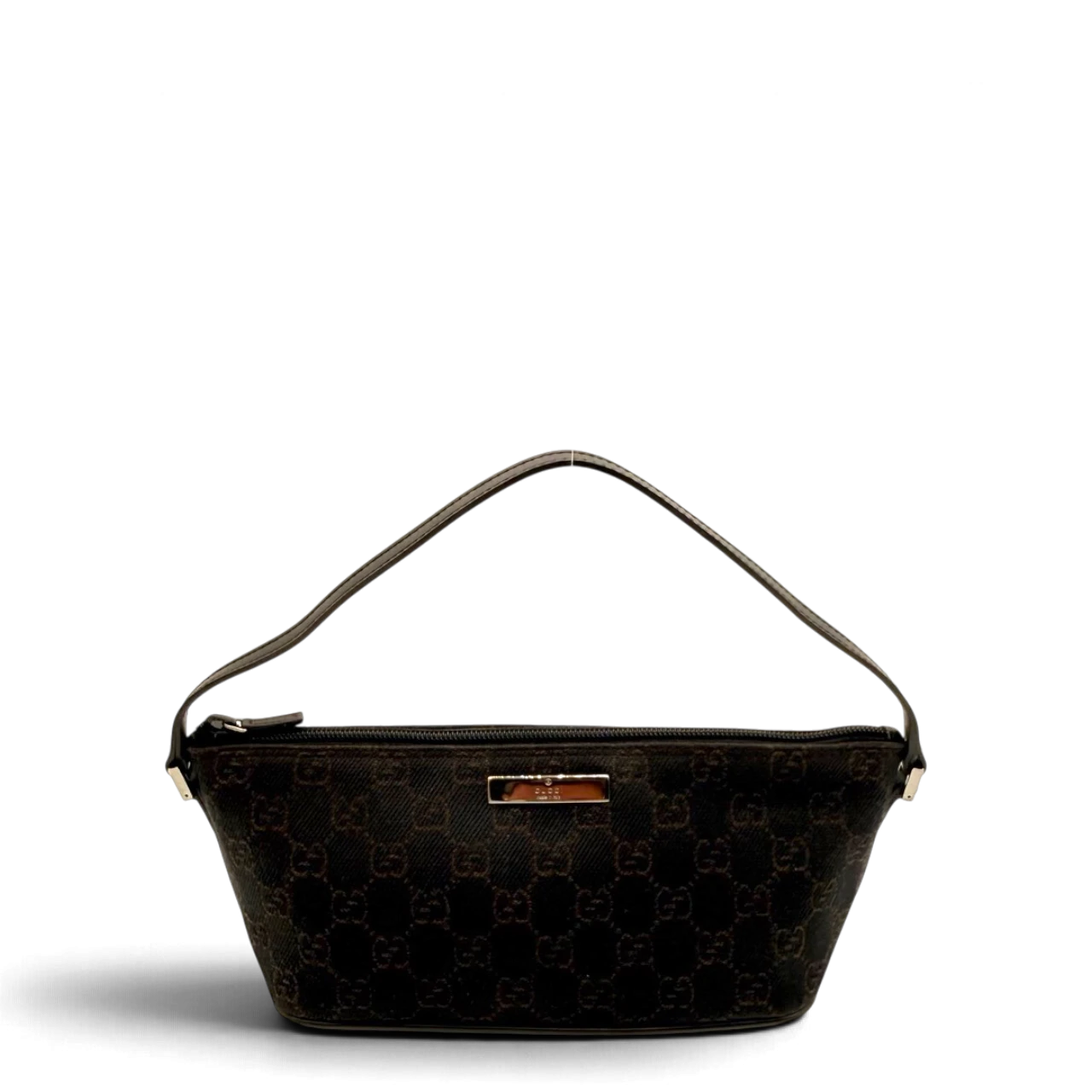 Gucci Handtasche Boat Baguette monogram dunkelbraun