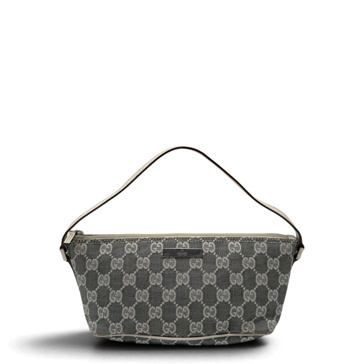 Gucci Handtasche Boat Baguette monogram grau – Gesamtansicht