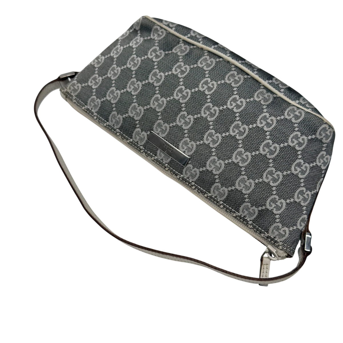 Gucci Handtasche Boat Baguette monogram grau – Ecken im Detail