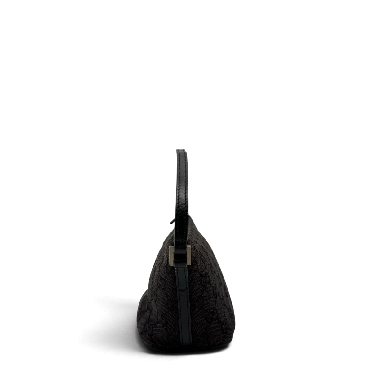 Gucci Handtasche Boat Baguette monogram schwarz – Seitenansicht