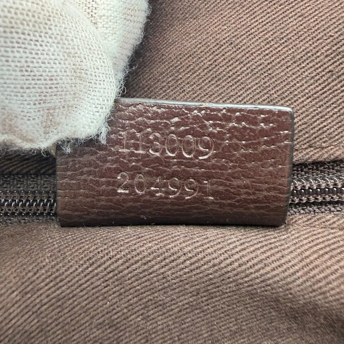 Gucci Handtasche Boston Balthus monogram beige – Seriennummer im Detail