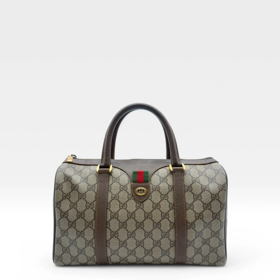 Gucci handbag Boston bag vintage monogram brown