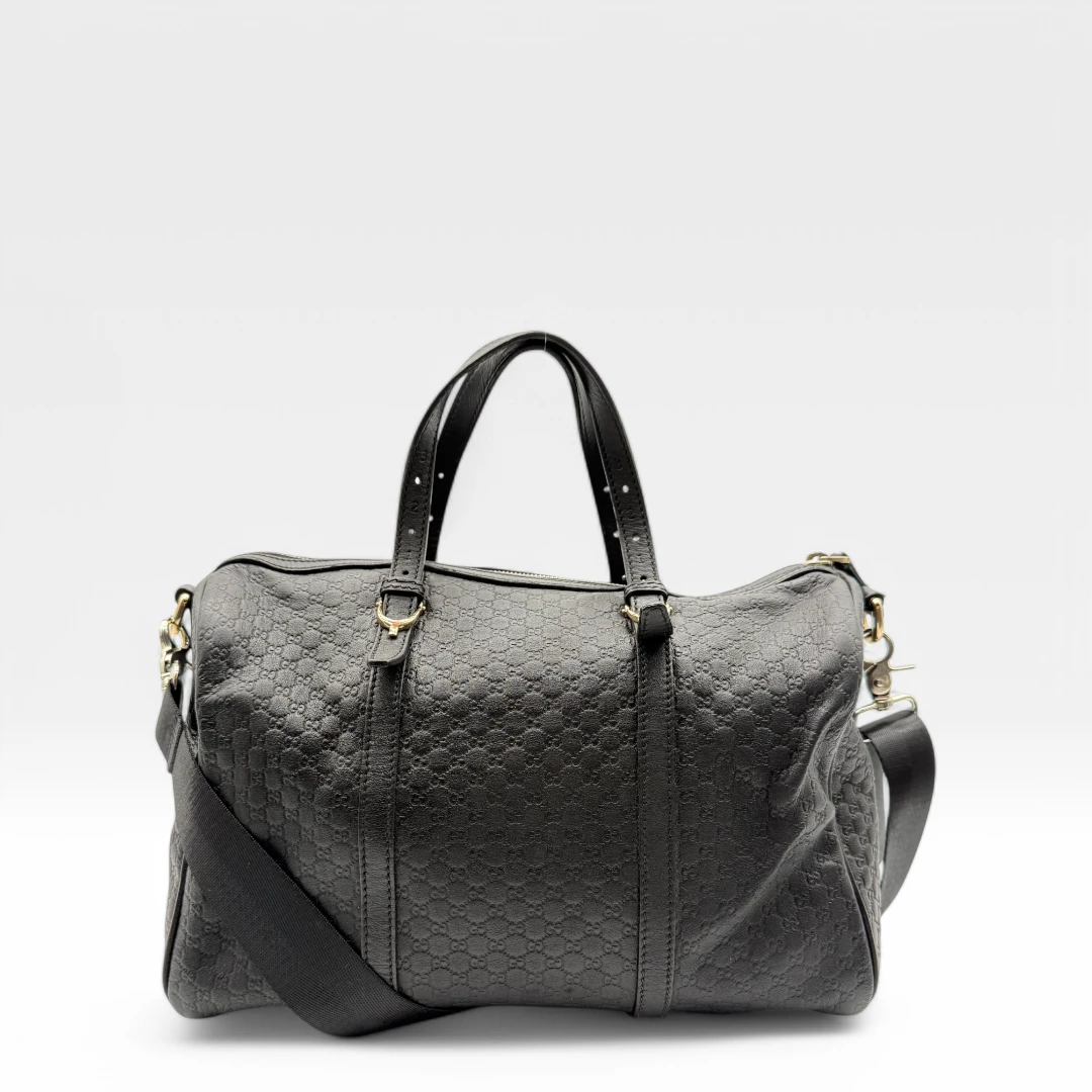 Gucci Handtasche Boston Bag Micro Guccissima schwarz