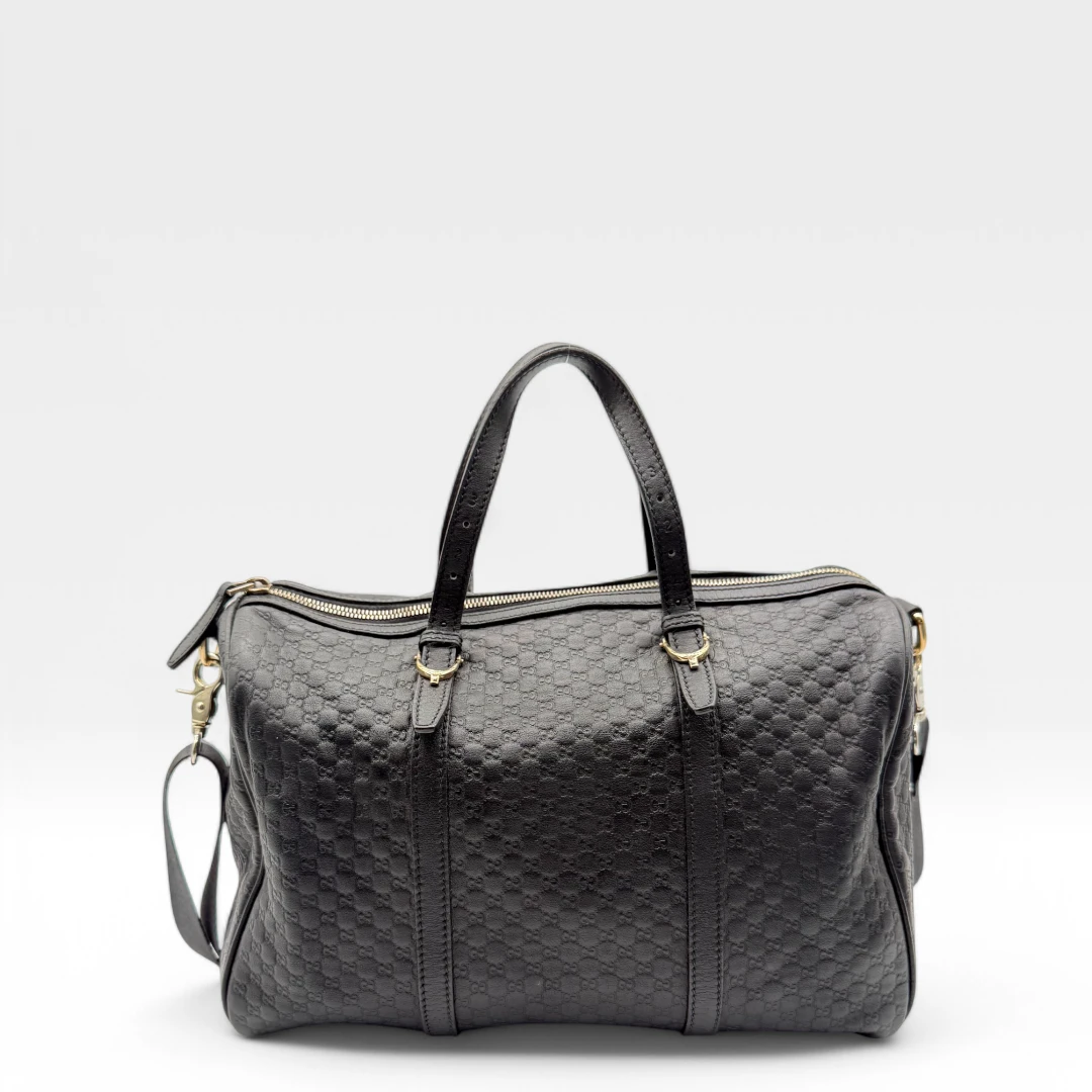 Gucci Handtasche Boston Bag Micro Guccissima schwarz