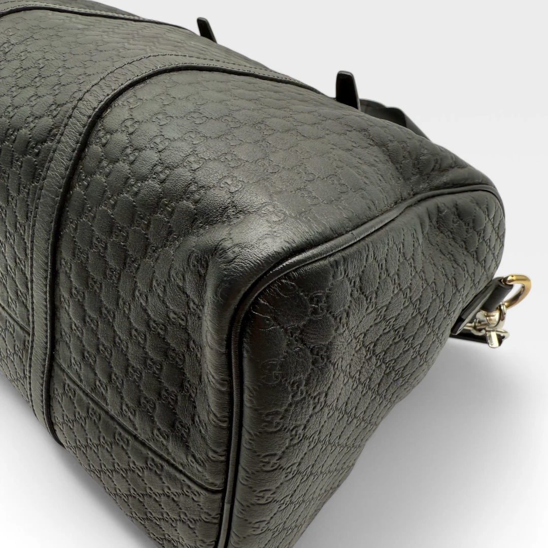 Gucci Handtasche Boston Bag Micro Guccissima schwarz
