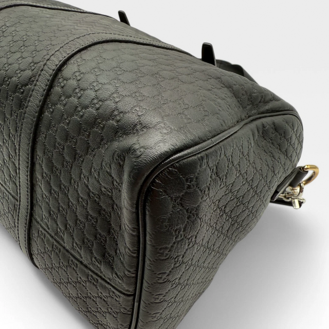 Gucci Handtasche Boston Bag Micro Guccissima schwarz