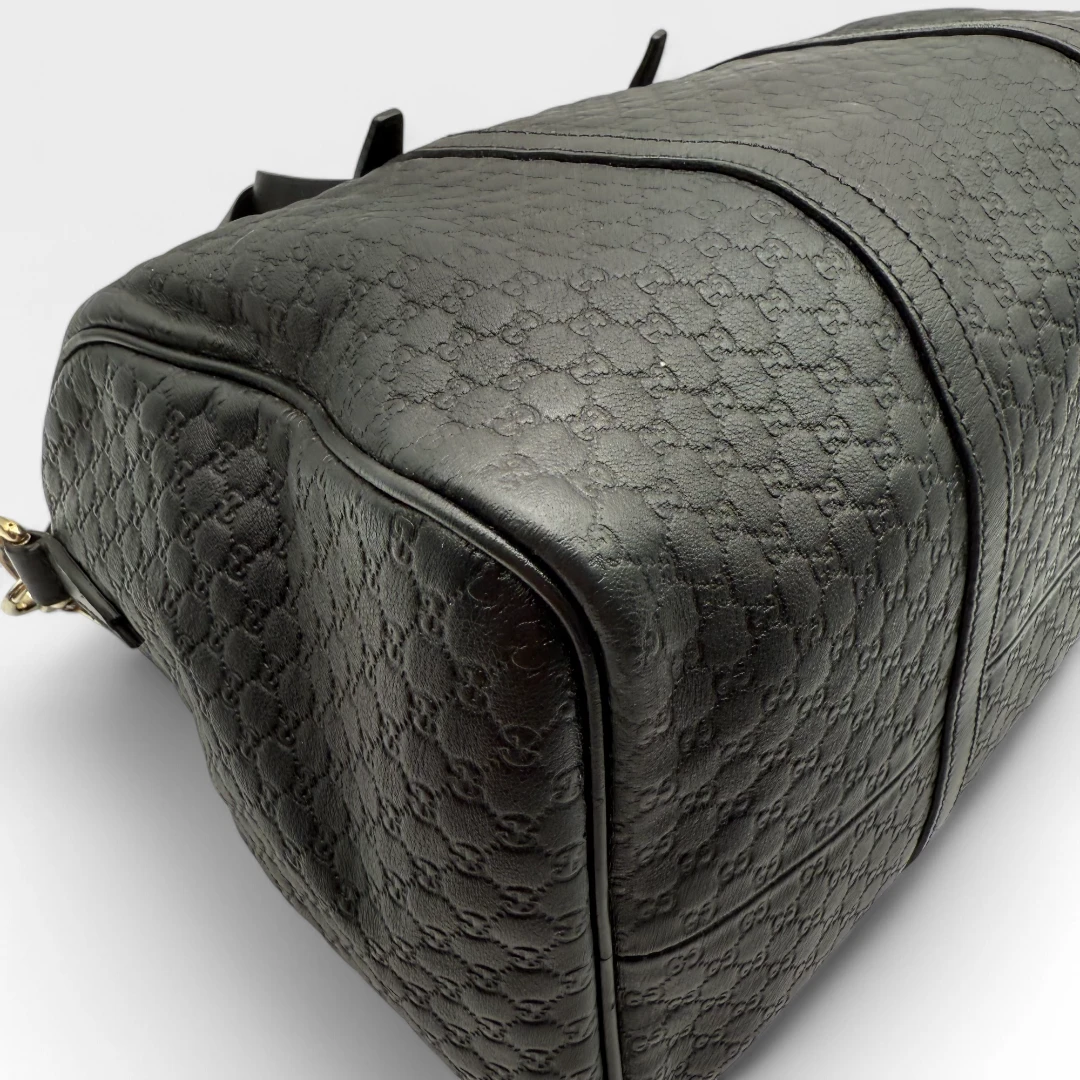 Gucci Handtasche Boston Bag Micro Guccissima schwarz