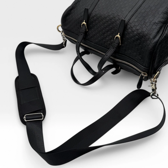 Gucci Handtasche Boston Bag Micro Guccissima schwarz