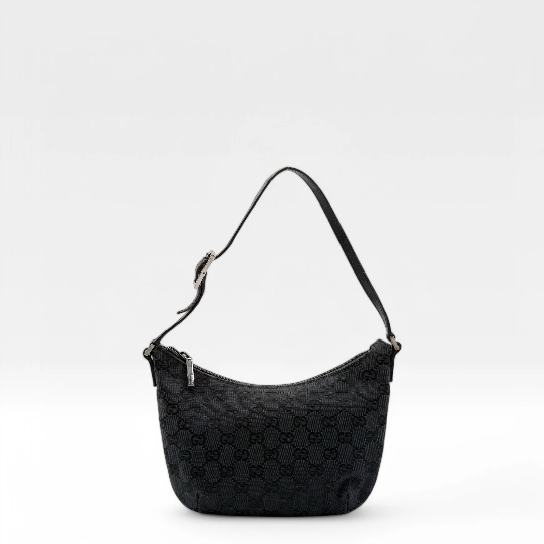 Gucci handbag croissant shape dark blue