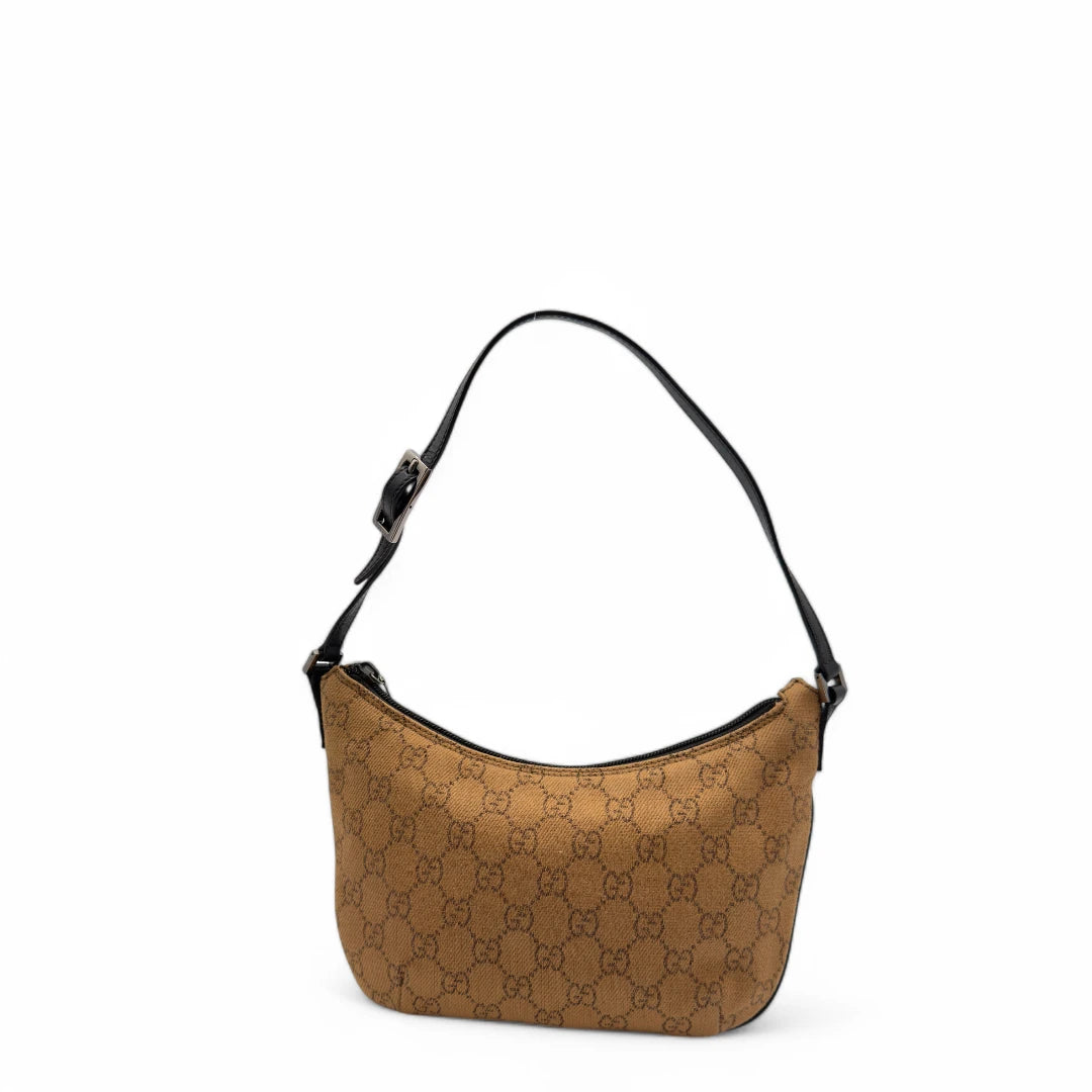 Gucci Handtasche Croissant Form monogram hellbraun