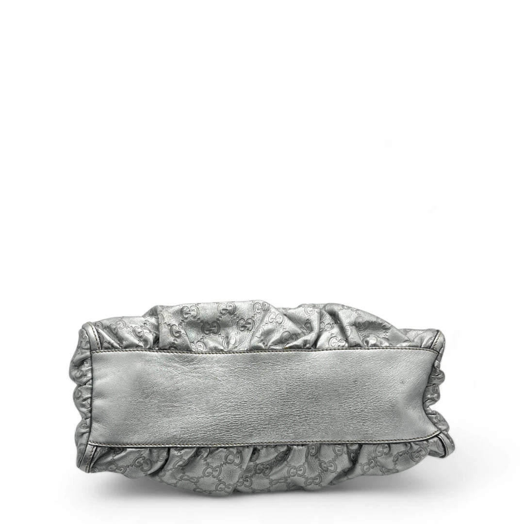 Gucci handbag D-ring made of leather monogram silver