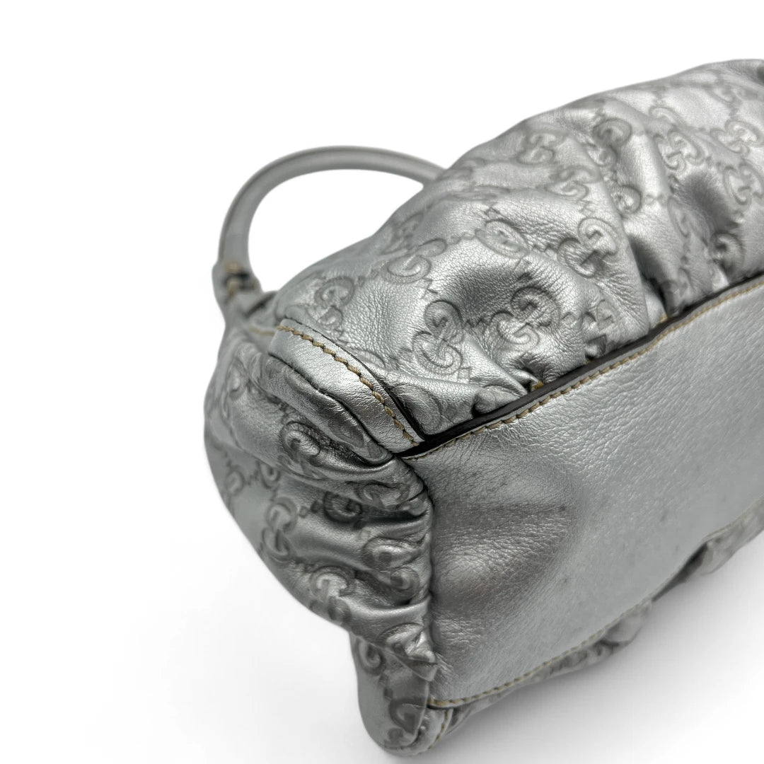 Gucci handbag D-ring made of leather monogram silver
