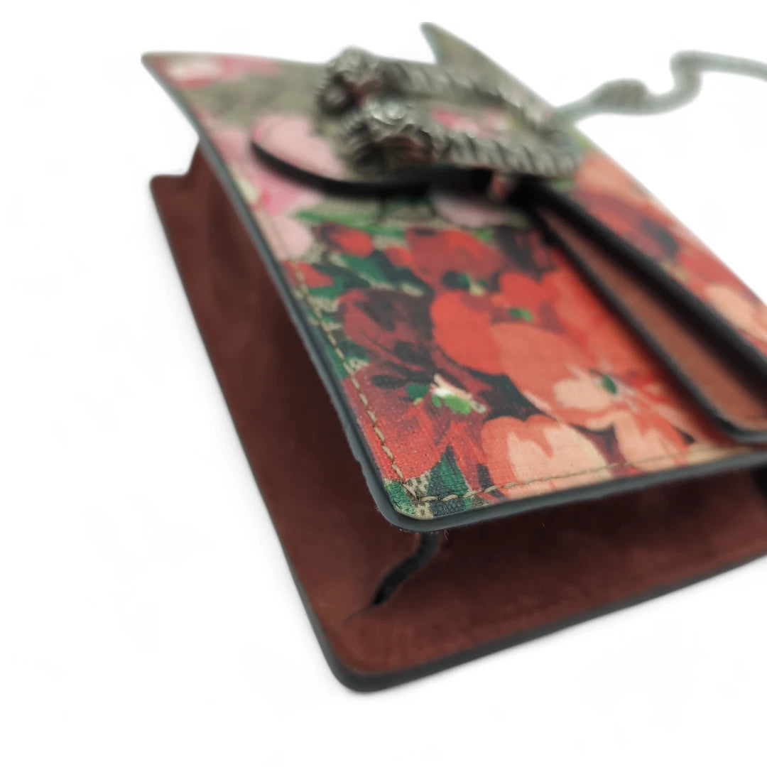 Gucci shoulder bag Dionysus Bloom mini monogram beige