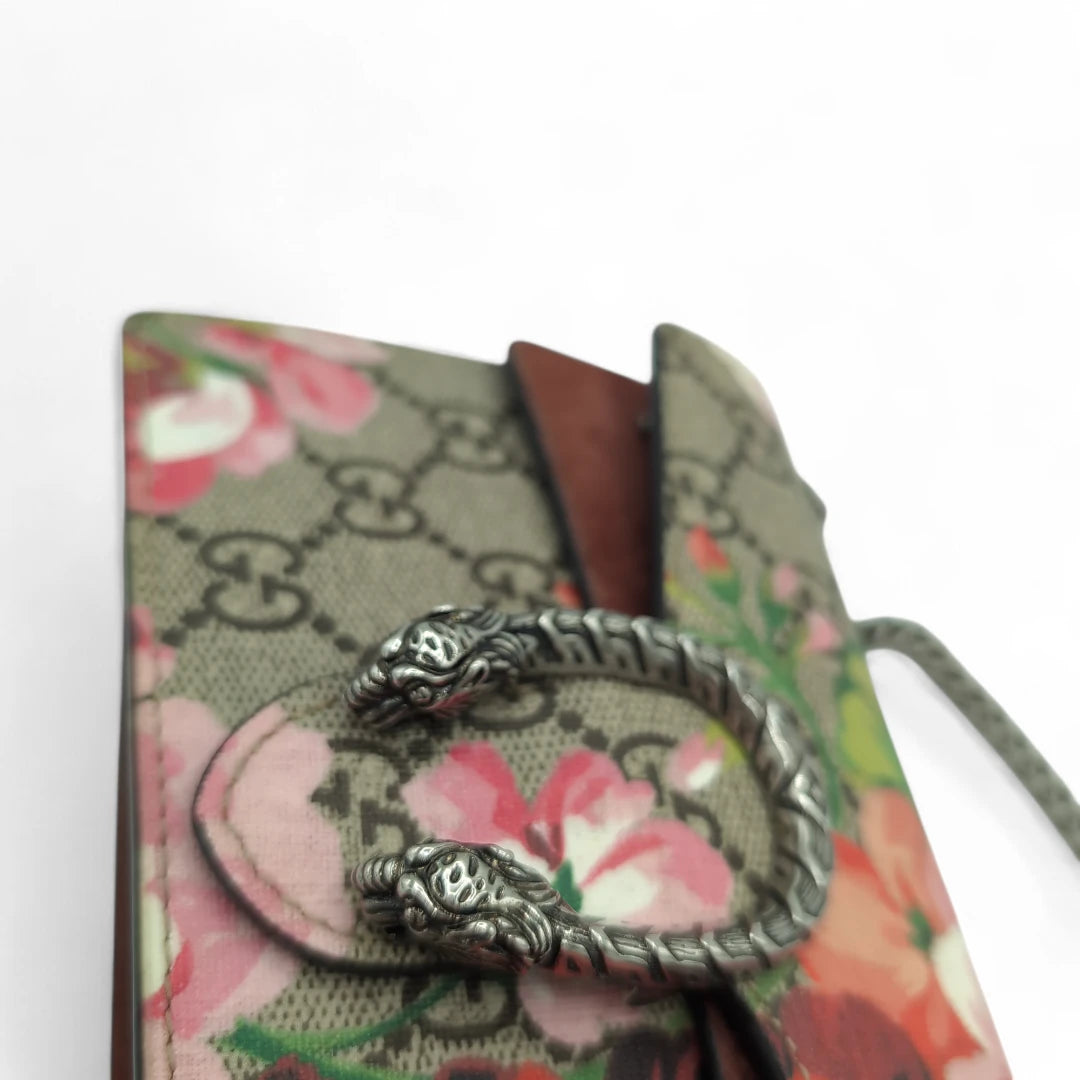 Gucci shoulder bag Dionysus Bloom mini monogram beige
