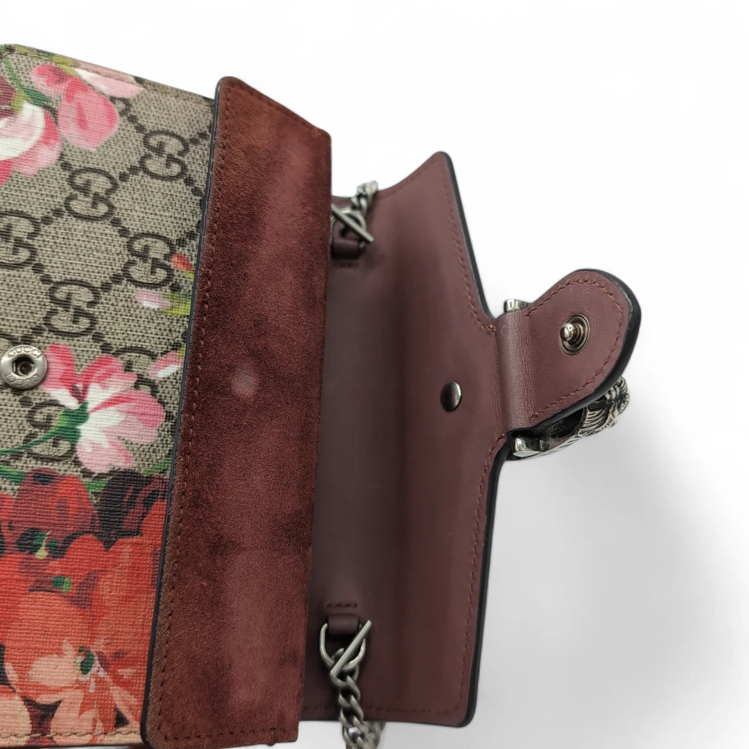 Gucci shoulder bag Dionysus Bloom mini monogram beige