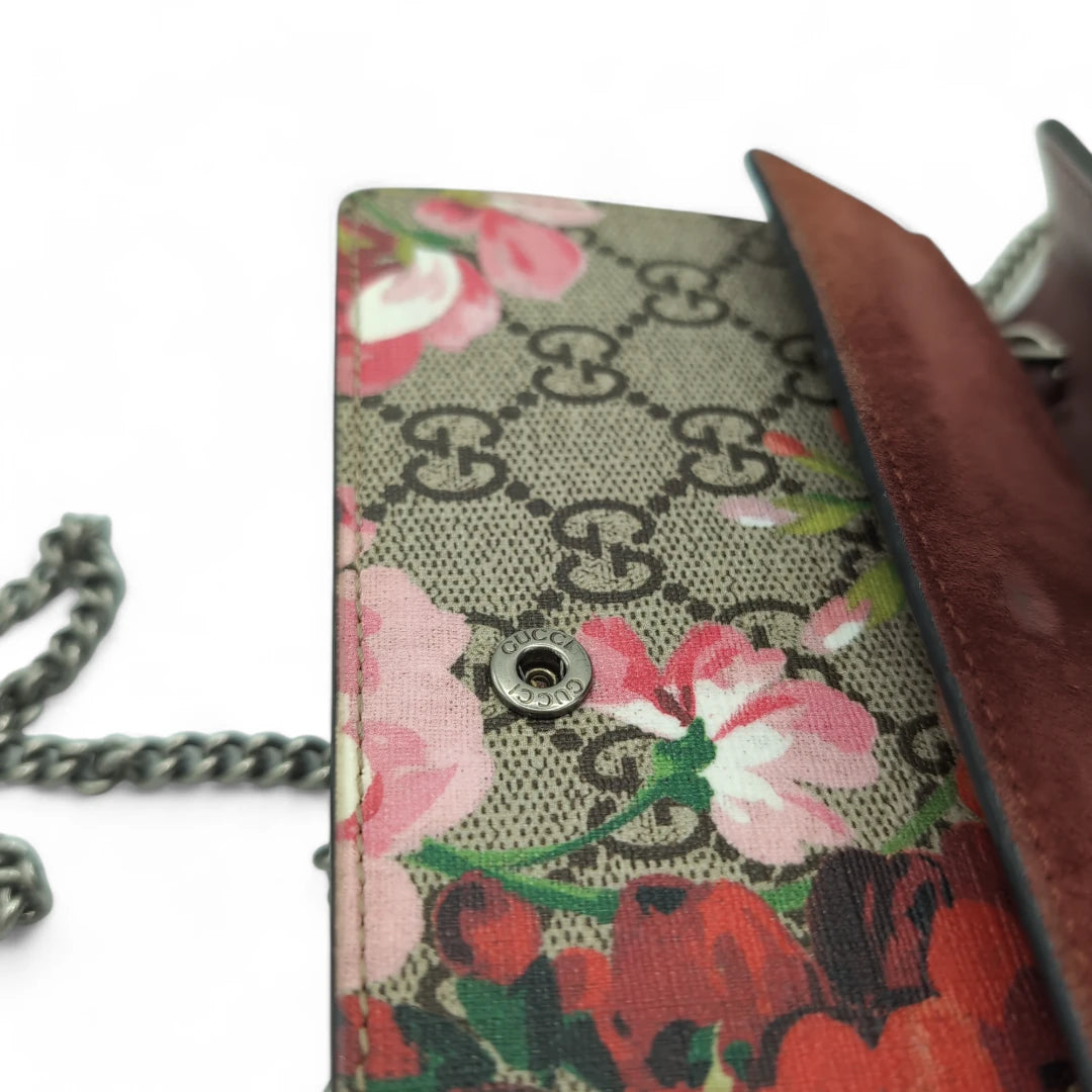 Gucci shoulder bag Dionysus Bloom mini monogram beige