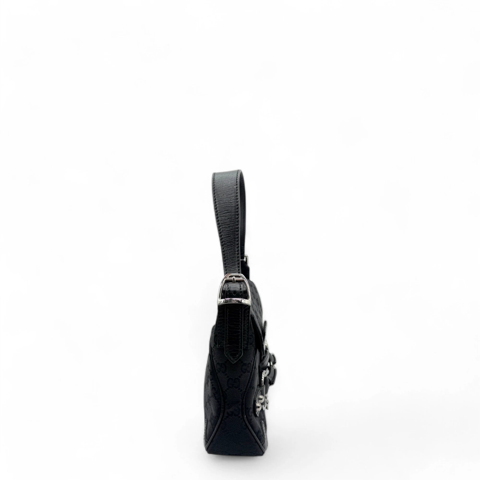 Gucci handbag Horsebit 1955 black leather monogram black