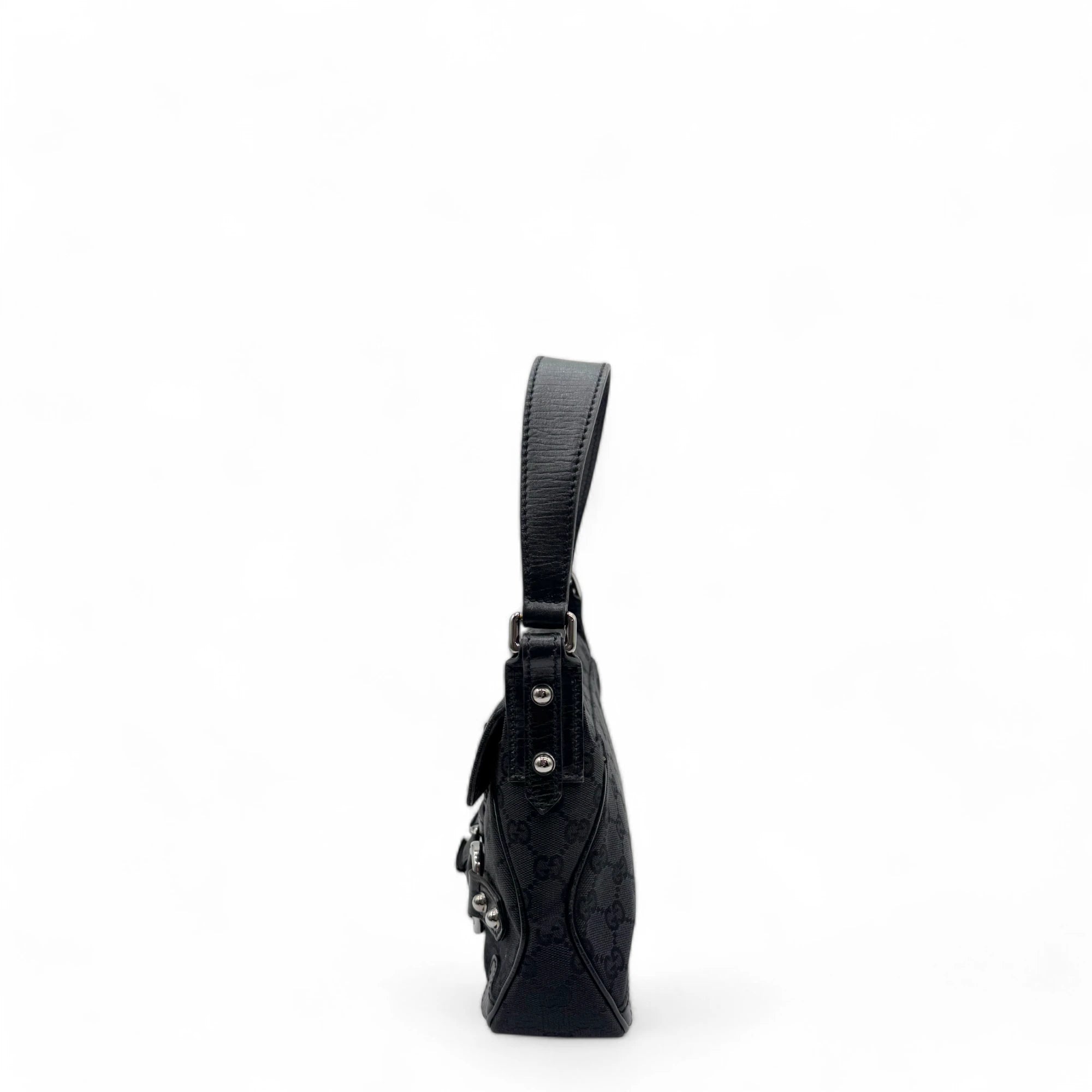 Gucci handbag Horsebit 1955 black leather monogram black
