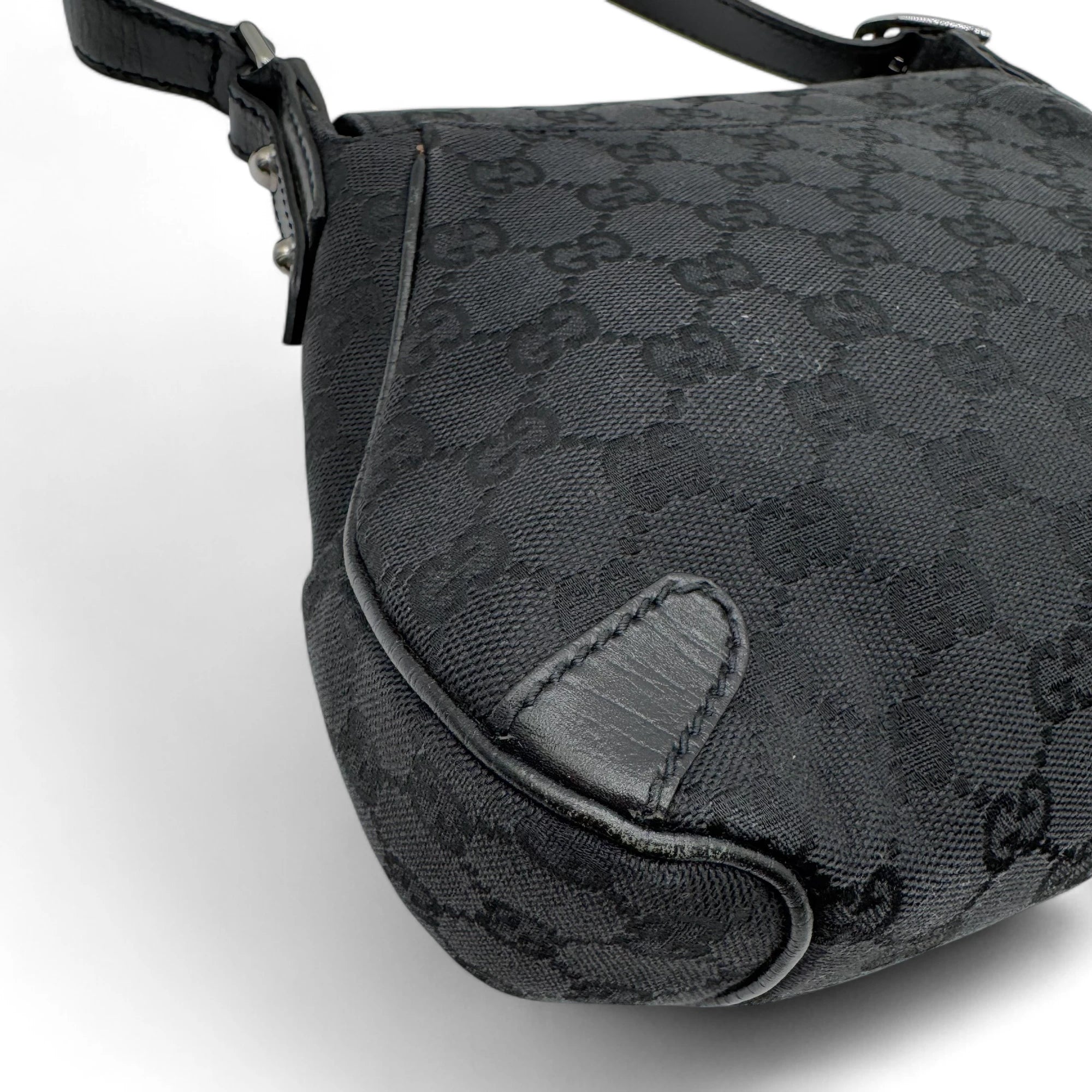 Gucci handbag Horsebit 1955 black leather monogram black