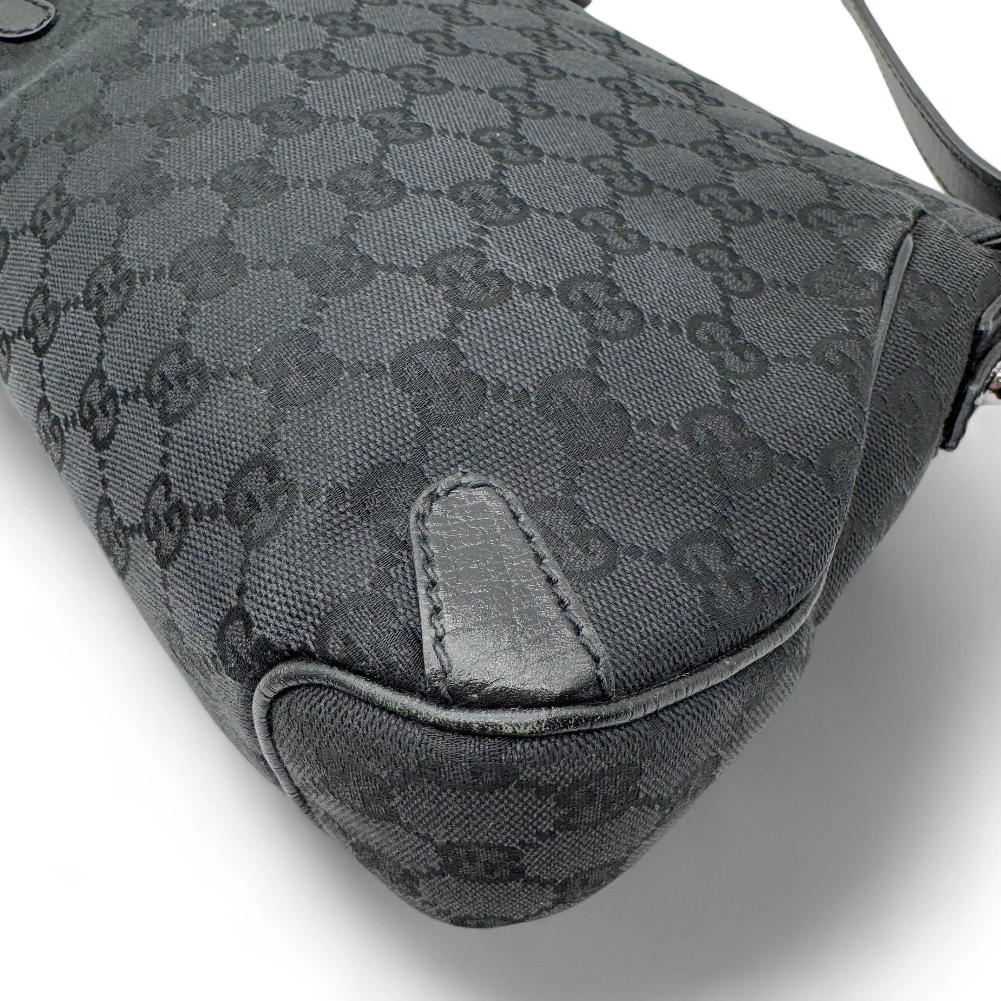 Gucci handbag Horsebit 1955 black leather monogram black