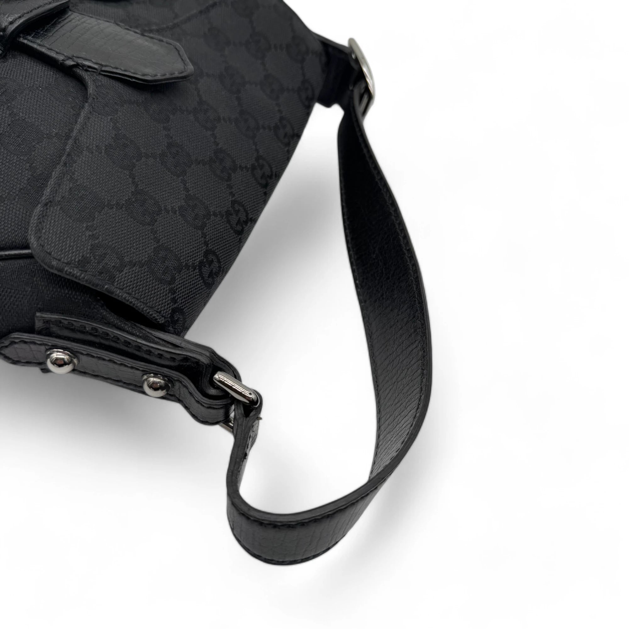 Gucci handbag Horsebit 1955 black leather monogram black
